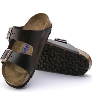 Birkenstock Arizona Soft Footbed in Amalfi Testa Di Moro (Dark Brown Leather)